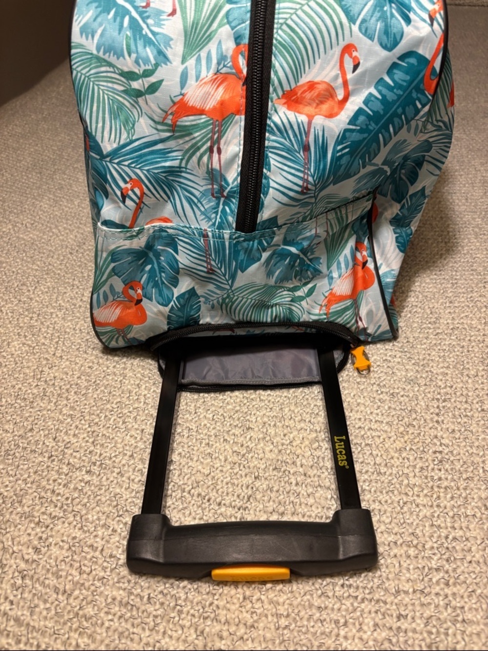 Lucas Designer Carry On Travel Duffel Bag - Tropical Flaming Palm 22in. - Picture 3 of 10